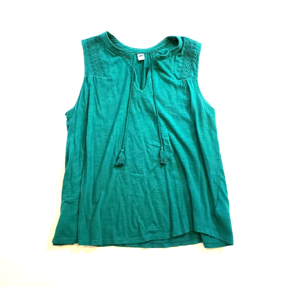 Old Navy Green/Teal Sleeveless Top, Size Large